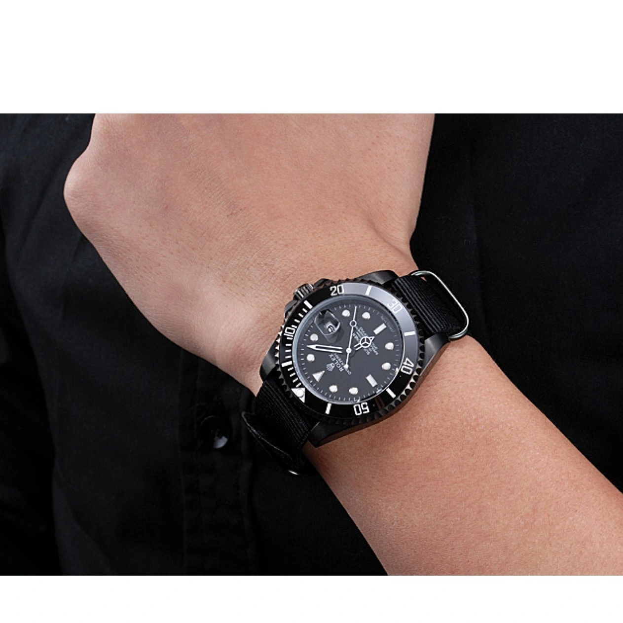 Aaa fake watches Black Strap Nylon Rolex Submariner 622006 1014